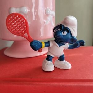 Vintage Sporty Smurf Figurine